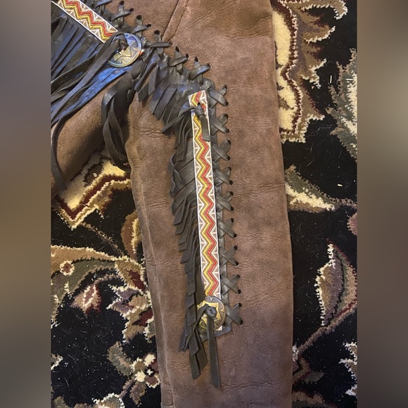 RARE Southwestern Fringe Shearling Sheepskin Coat - Picture 4 of 8